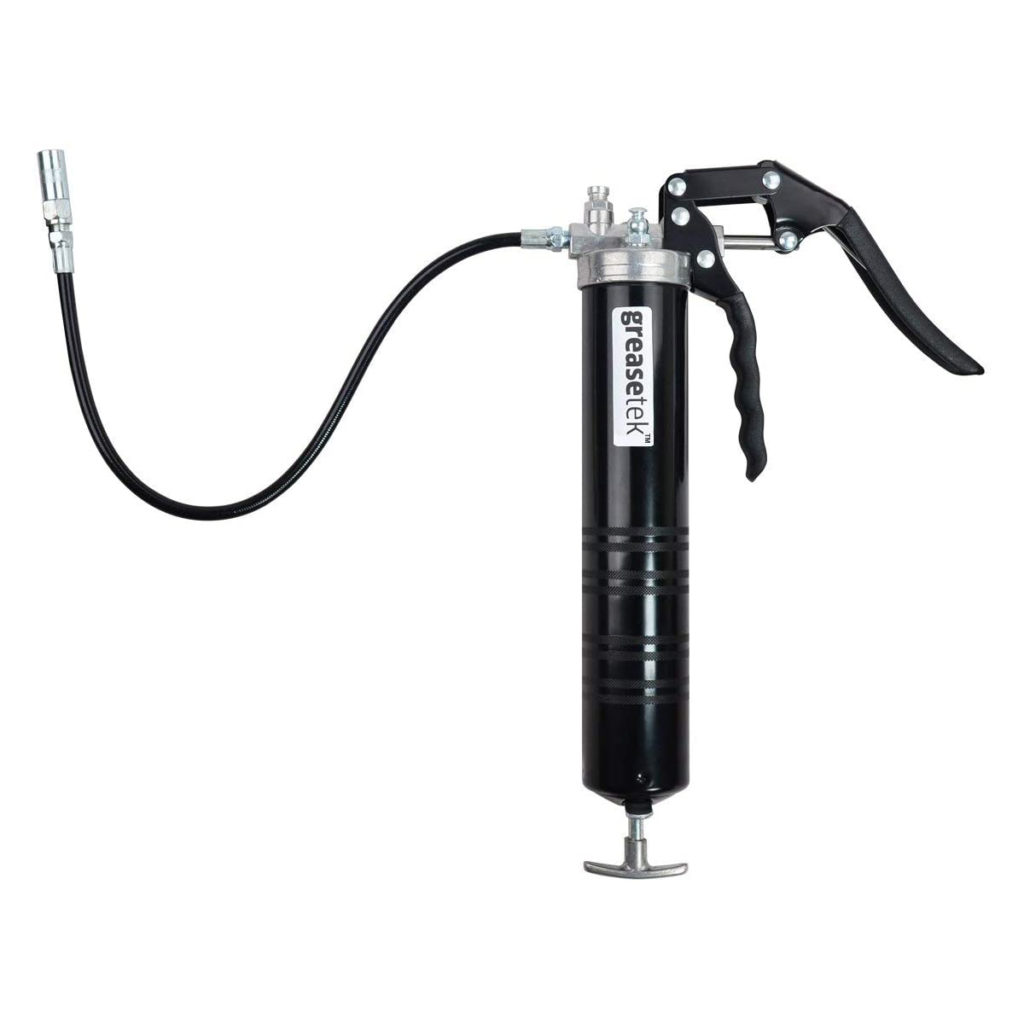 GreaseTek Premium Pistol Grip Grease Gun with 18″ Hose and Extension