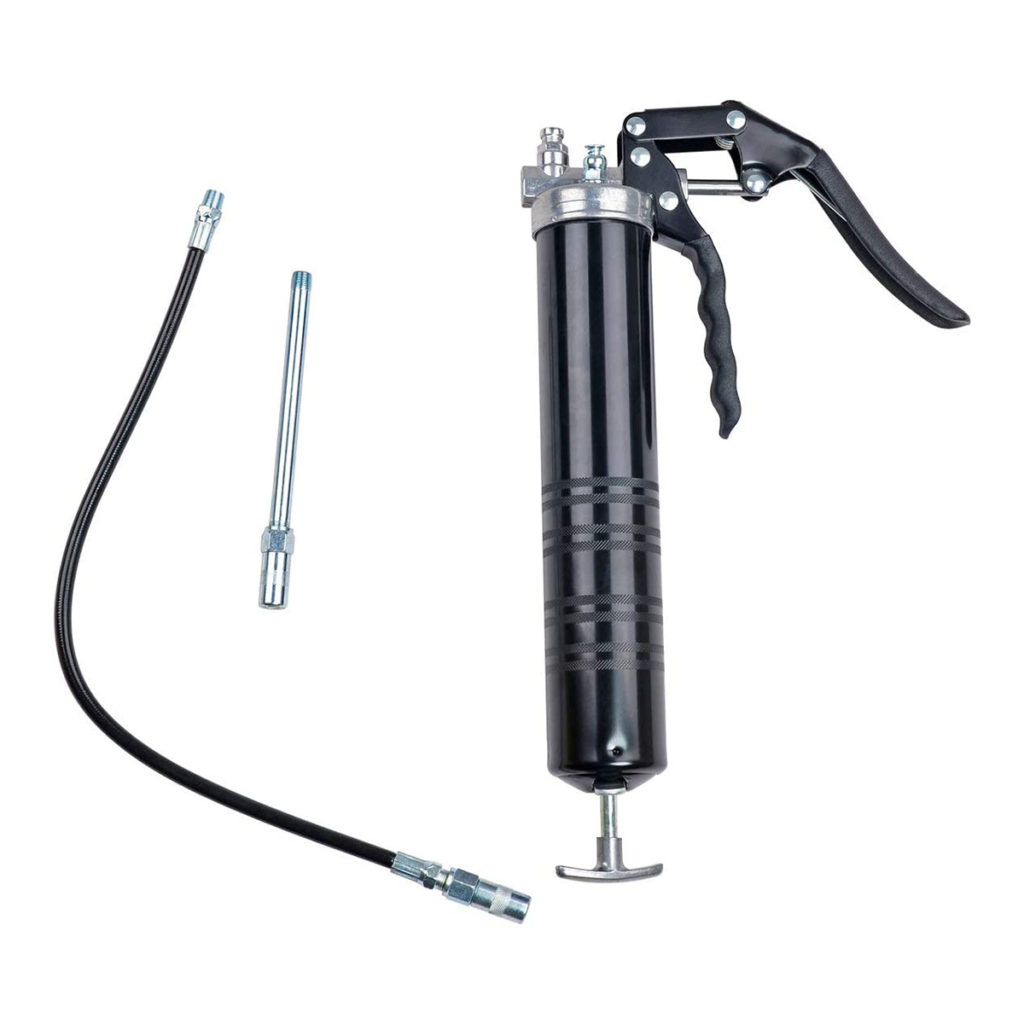 GreaseTek Premium Pistol Grip Grease Gun with 18″ Hose and Extension